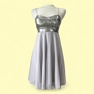 Maria Bonita Silver Sequin Party Dress Medium LIKE NEW!